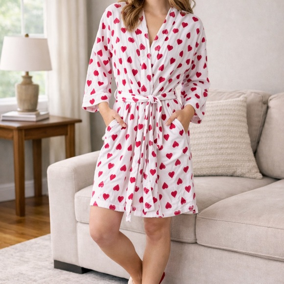 Victoria Secret Heart Print Women's Robe - Picture 1 of 5